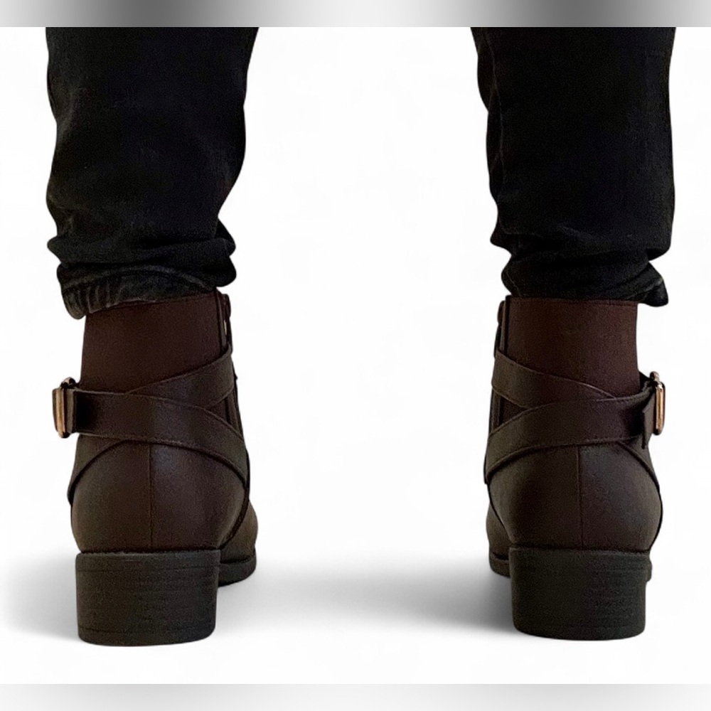 Brown Ankle Boots with Buckle - Picture 4 of 11